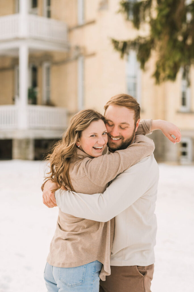 Traverse city winter engagement session 