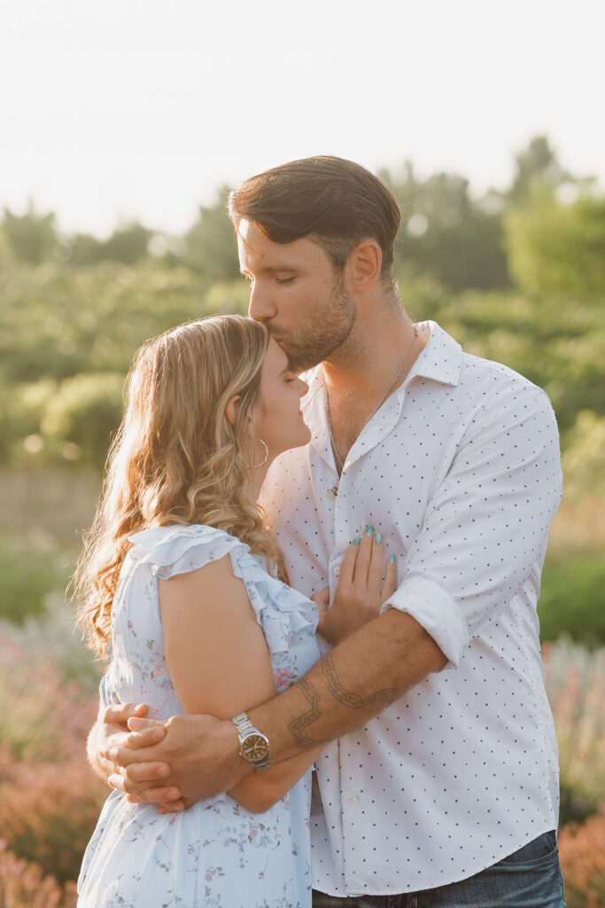lavender field engagement session in traverse city