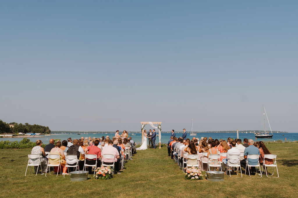 wedding ceremony in northport michigan - haserot park