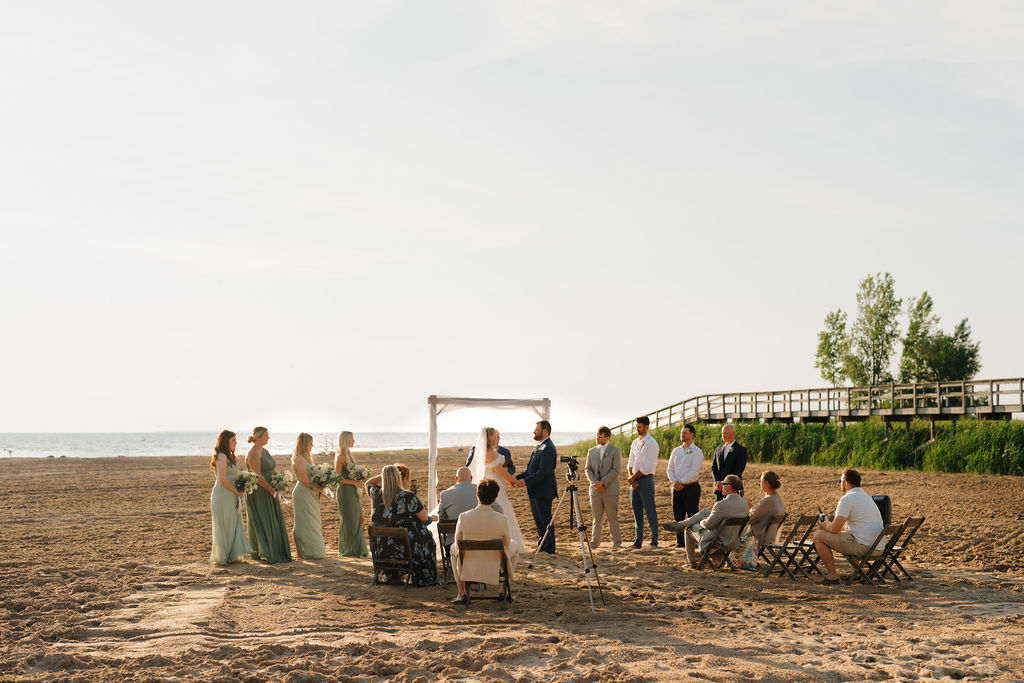a caseville micro wedding on the beach 