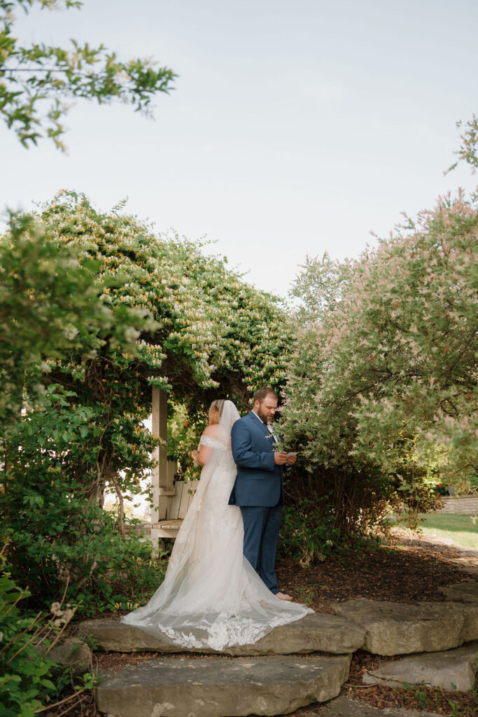 micro wedding first look in caseville michigan 