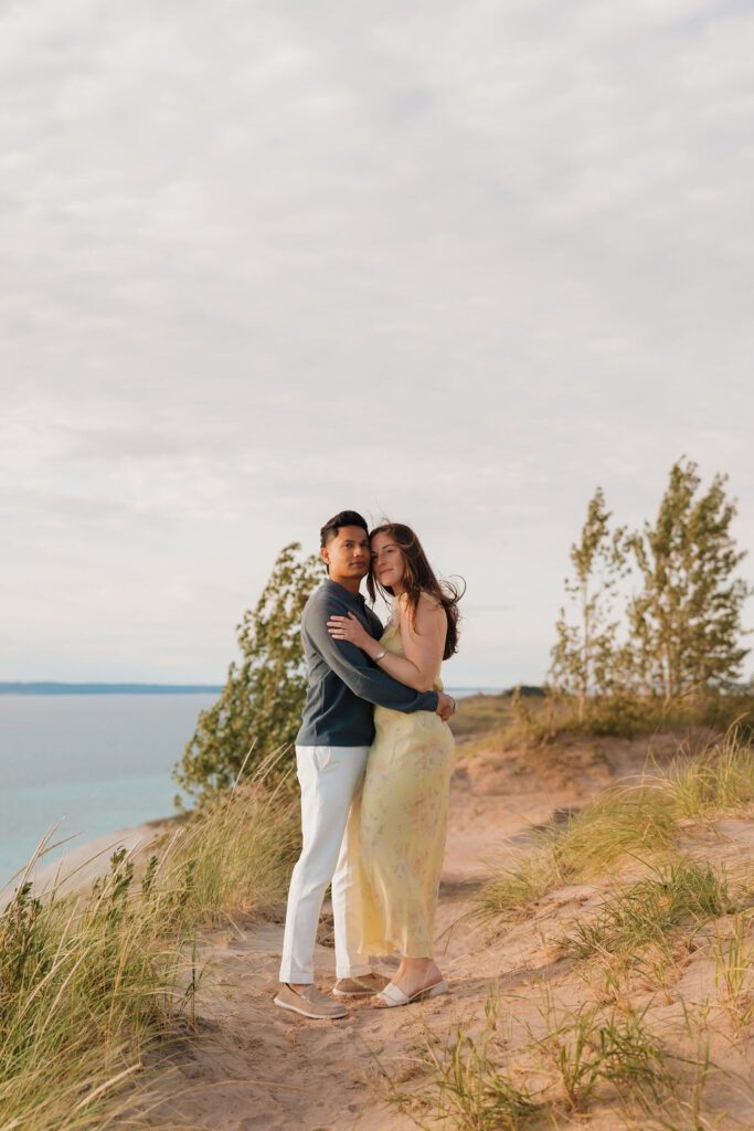Couple posing at Pierce Stocking Scenic Drive.
