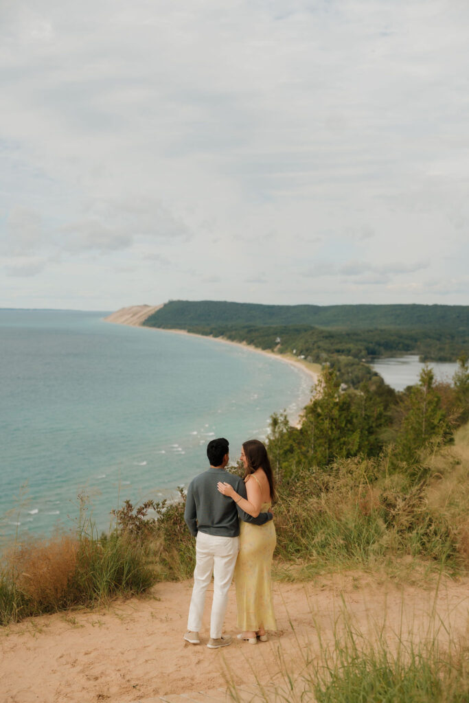 Couple standing together at Empire Bluff.