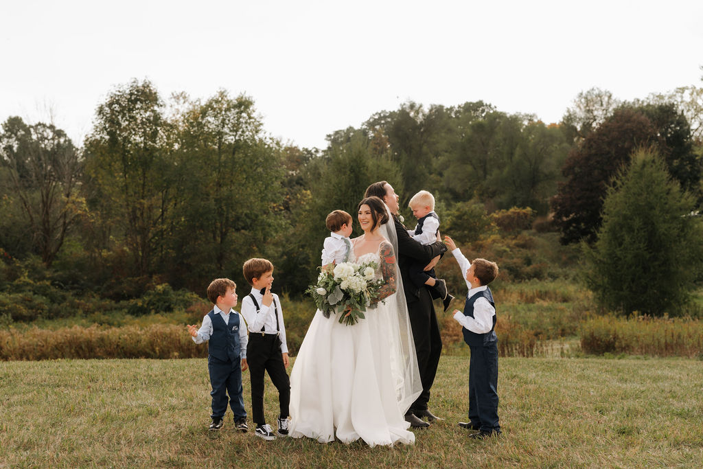 family photos at local micro wedding in brooklyn MI after the ceremony